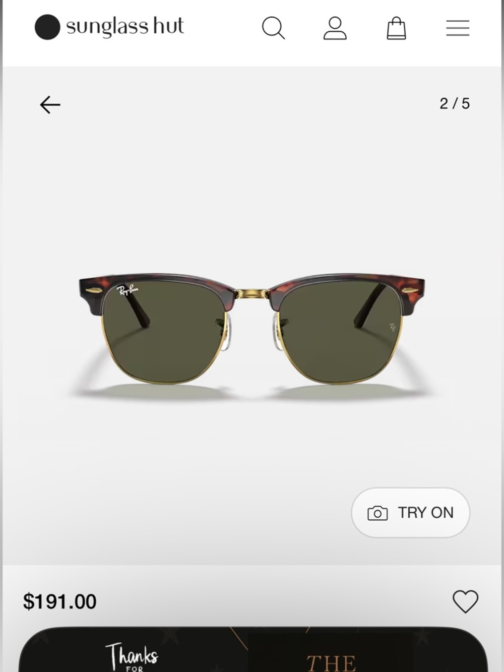 Ray-Ban Tortoise Frame with Green Lenses Clubmaster-Style Sunglasses